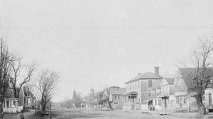 The c.1890 image of the Duke of Gloucester (Main) Street in Williamsburg. This image which is in the Colonial Williamsburg Foundation collections was taken facing west about half way between the current Capitol building and the College of William and Mary.  